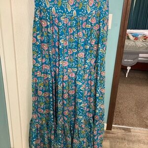 NATURAL LIFE Vibrant Blue Floral Maxi Skirt